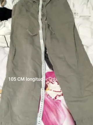 Pantalón Relax Fit Zara Talla S Militar estirable