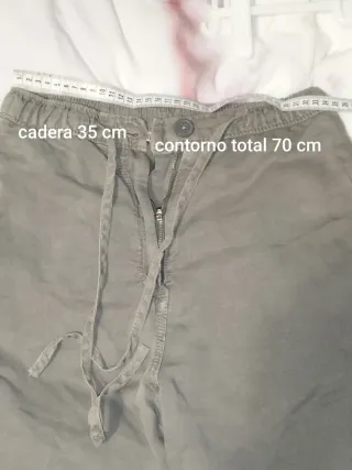 Pantalón Relax Fit Zara Talla S Militar estirable