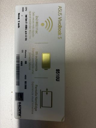 Asus Vivabook S S510U, i7 / 8Gb / 15’’