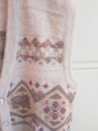 Gilet Re Artù Vintage Beige Multicolor large lino