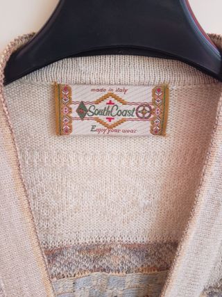 Gilet Re Artù Vintage Beige Multicolor large lino
