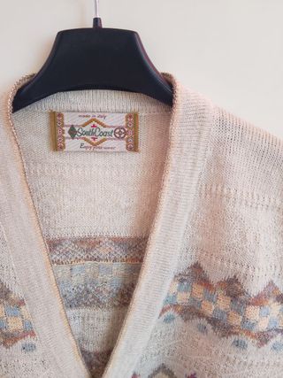 Gilet Re Artù Vintage Beige Multicolor large lino
