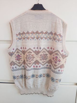Gilet Re Artù Vintage Beige Multicolor large lino
