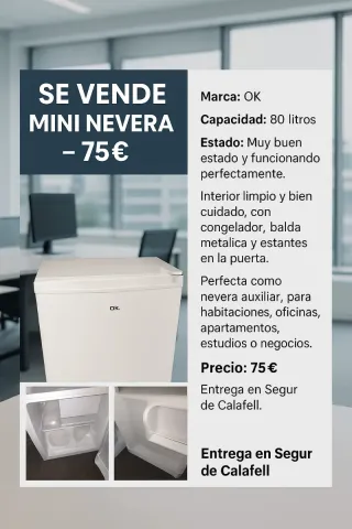 Mini frigorifero OK 80L - Ideale per ufficio/camera