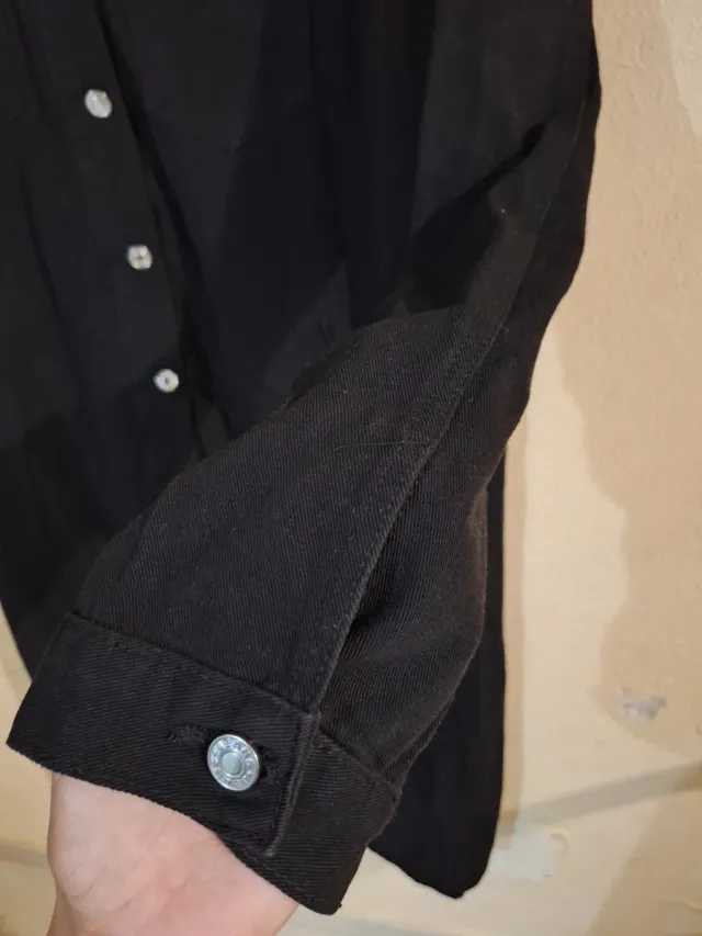 Chaqueta larga vaquera negra