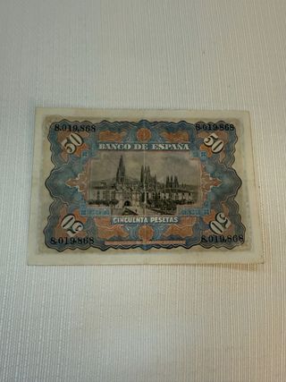 Billete 50 Pesetas 1907 Alegorías EBC