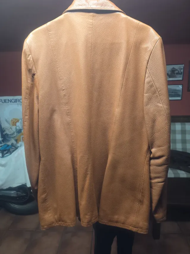 Chaqueta de cuero mujer marrón