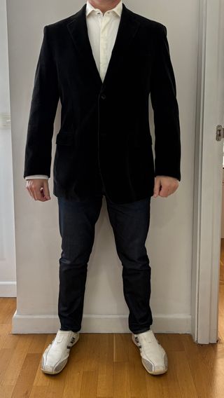 Chaqueta Americana negra de pana