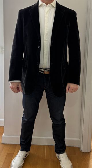 Chaqueta Americana negra de pana