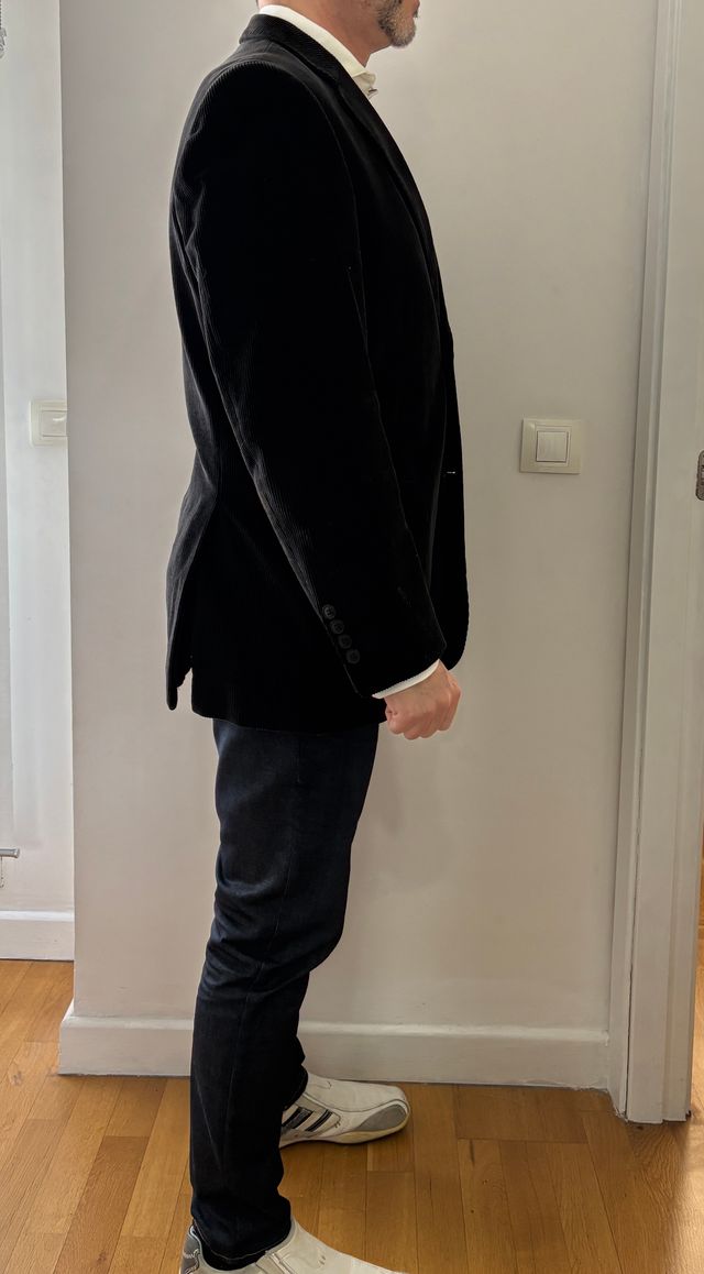 Chaqueta Americana negra de pana