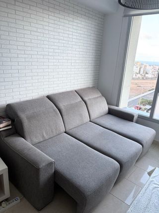 Sofá cama 3 plazas deslizante gris Corte inglés