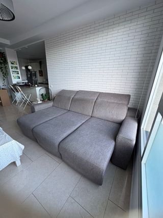 Sofá cama 3 plazas deslizante gris Corte inglés