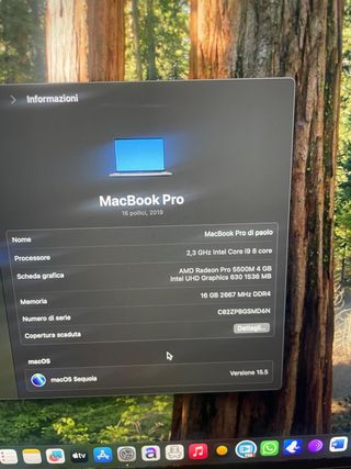 MacBook Pro 2019 i9 16GB 1TB Argento/Grigio S.