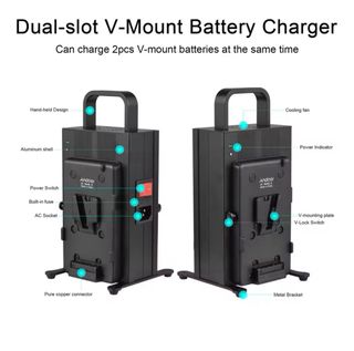 Cargador Batería Andoer V, Doble canal