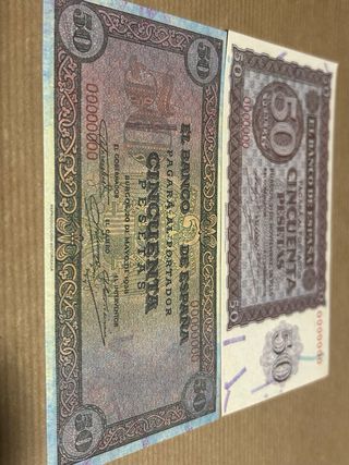 Billetes 50 Pesetas España (2 unidades)