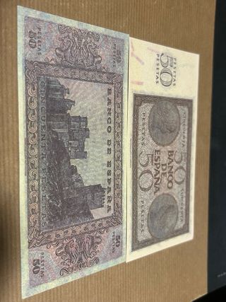 Billetes 50 Pesetas España (2 unidades)