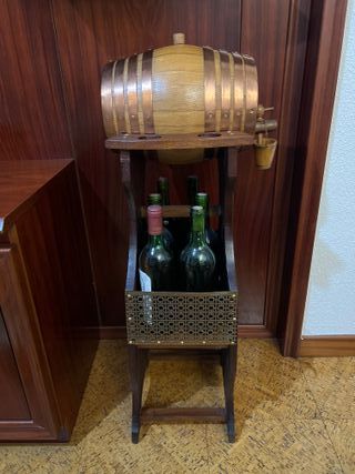 Mueble Bar Madera y Cobre