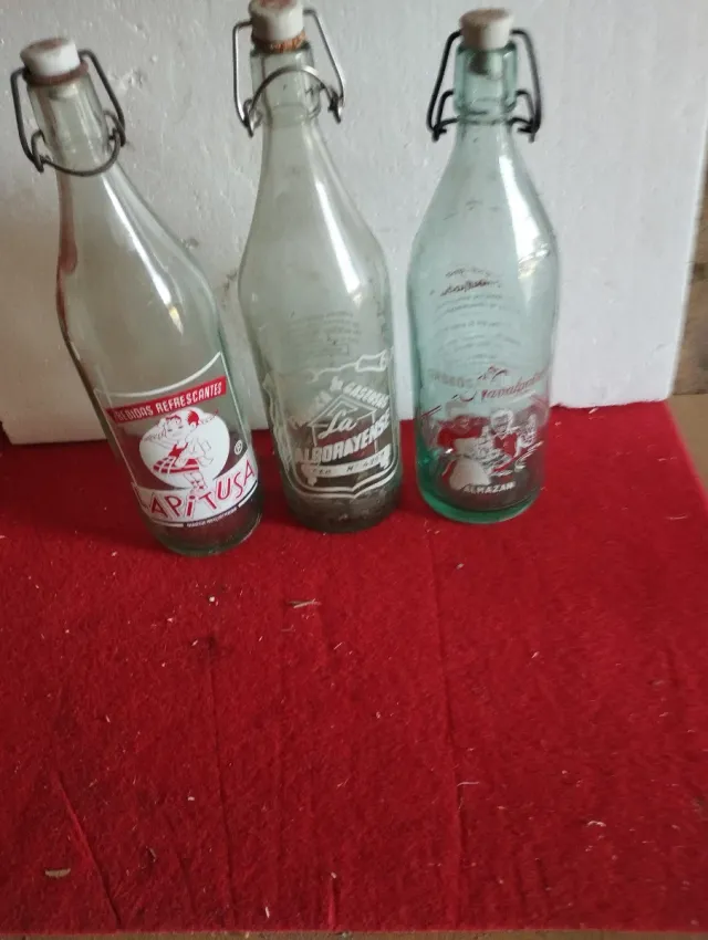 Lotto 3 Bottiglie Gassose Vintage