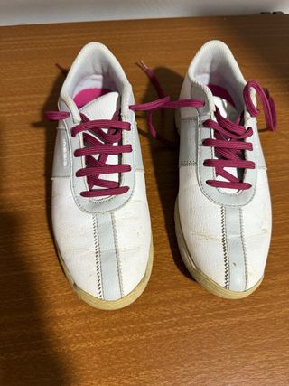 Zapatos de golf mujer blancos y rosas