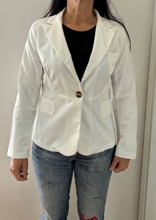 Chaqueta americana blanca mujer, talla M. NUEVA