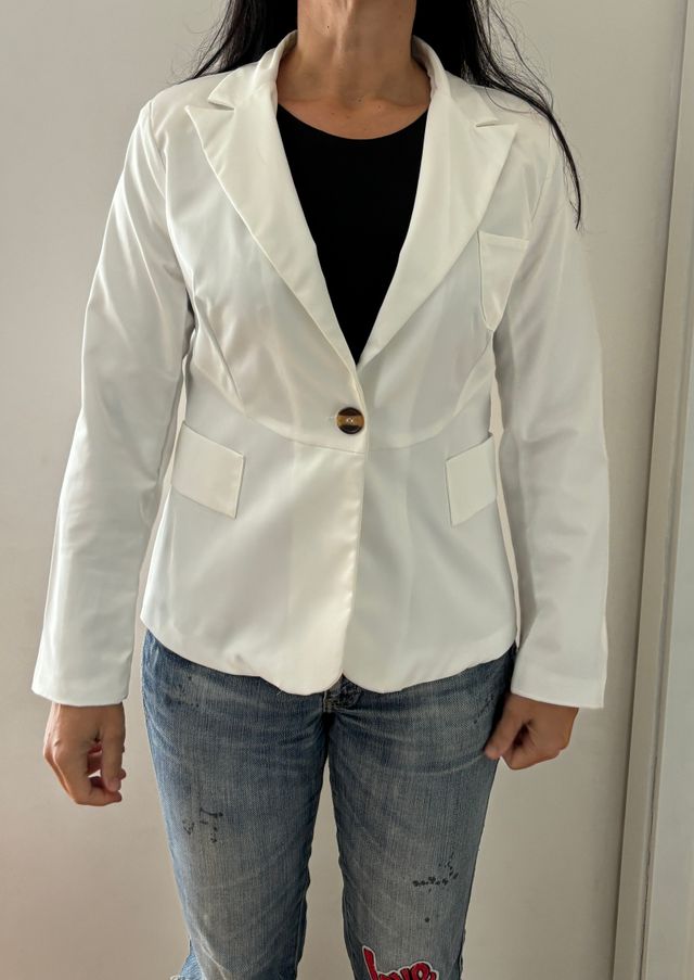 Chaqueta americana blanca mujer, talla M. NUEVA