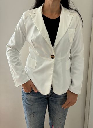 Chaqueta americana blanca mujer, talla M. NUEVA