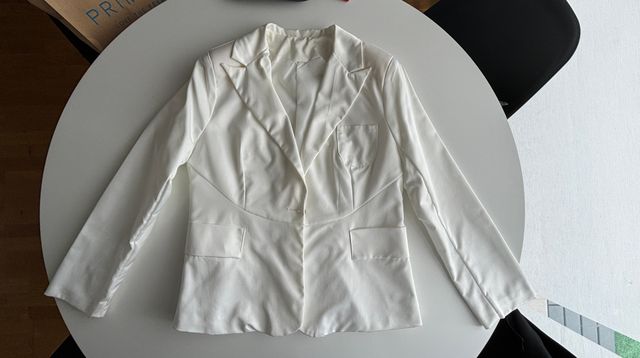 Chaqueta americana blanca mujer, talla M. NUEVA