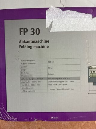 Plegadora de chapa metálica 30cm