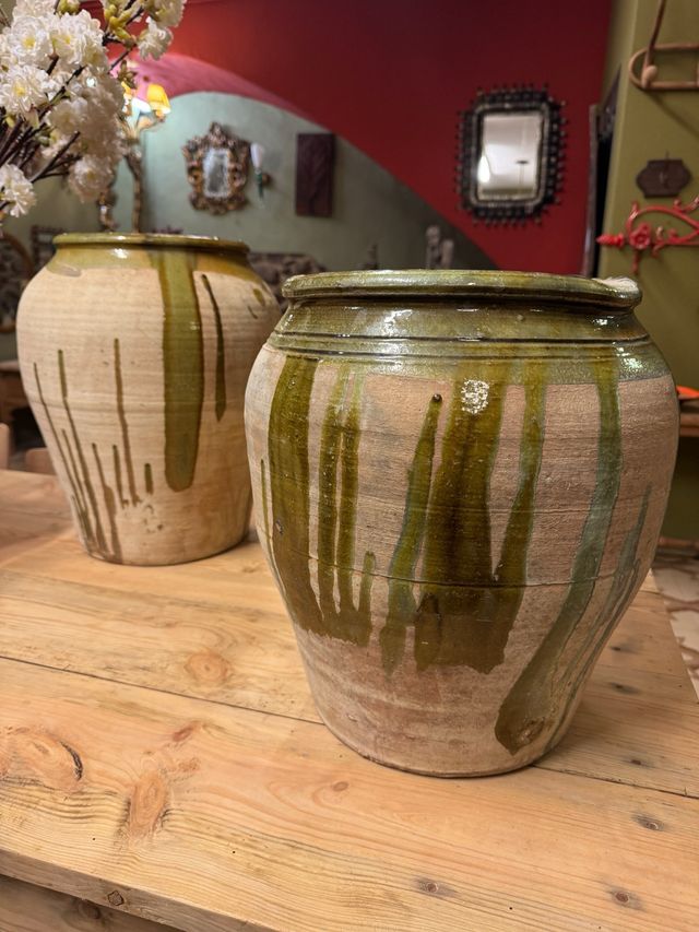 Jarra cerámica antigua vidriada