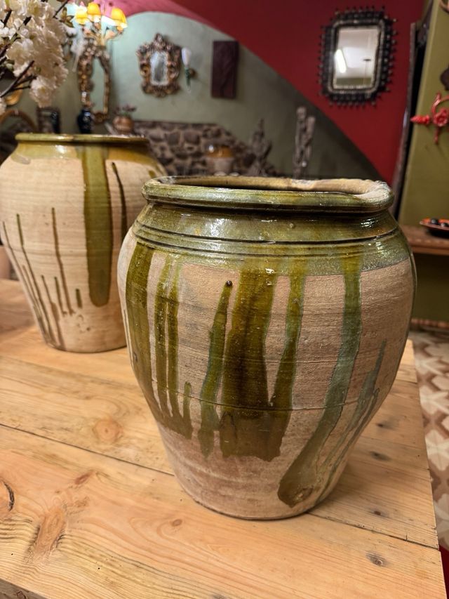 Jarra cerámica antigua vidriada