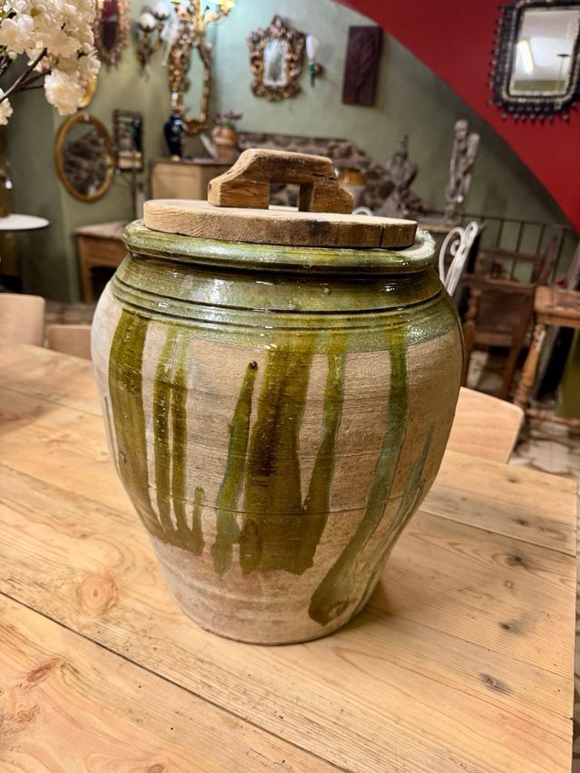 Jarra cerámica antigua vidriada