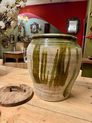 Jarra cerámica antigua vidriada
