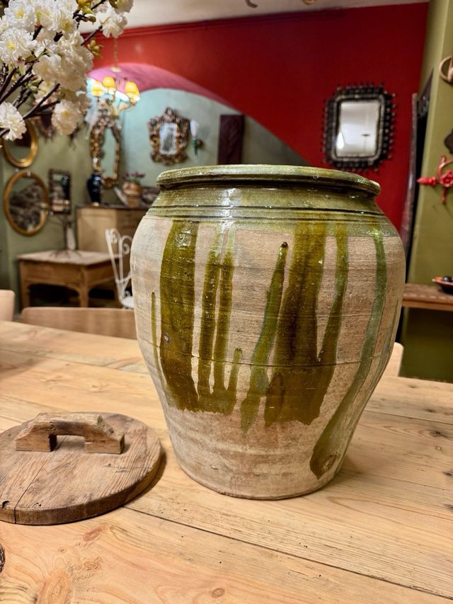 Jarra cerámica antigua vidriada