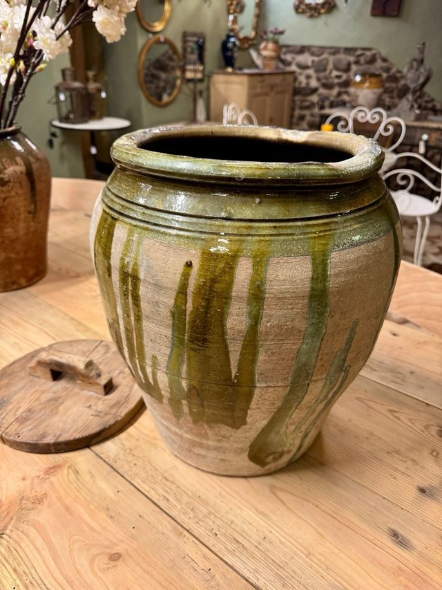 Jarra cerámica antigua vidriada