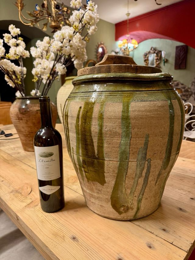 Jarra cerámica antigua vidriada