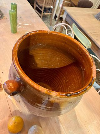 Jarra cerámica antigua vidriada