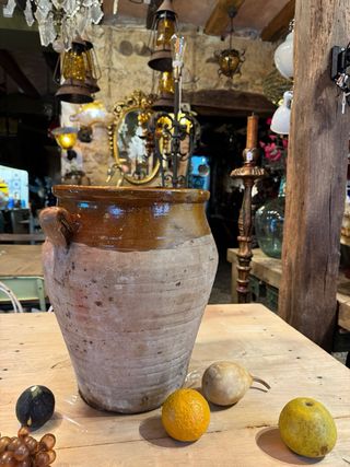 Jarra cerámica antigua vidriada