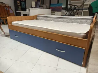 Cama Nido Azul con Cajón Extraíble