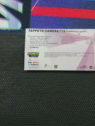 Tappeto Sonic Prime cameretta 80x120