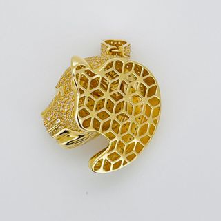 COLGANTE PANTERA CON CIRCONITAS Y OJOS FUCSIA