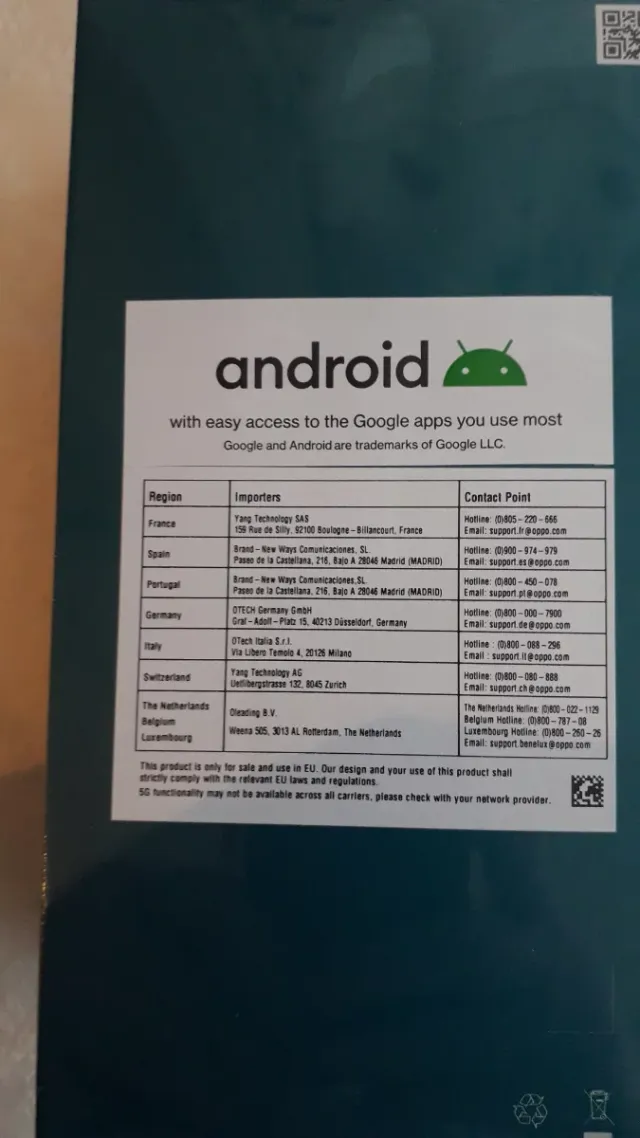 Oppo Reno4 Z 5G, 128 +8 GB nuevos