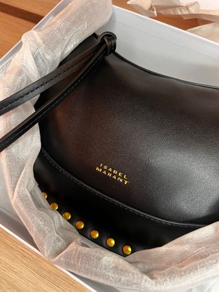 Bolso Isabel Marant Oskan Negro Piel Tachuelas