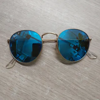 Occhiali da sole Ray-Ban Round Metal Blu/Oro