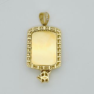 COLGANTE RECTANGULAR CRUZ Y MANO CON CIRCONITA