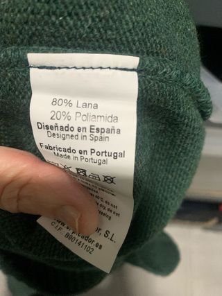 Jersey 80% lana  Verde Talla M