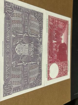 Billetes 50 Pesetas España (2 unidades)