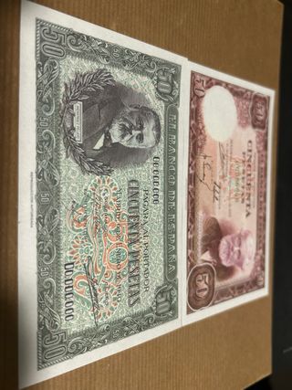 Billetes 50 Pesetas España (2 unidades)