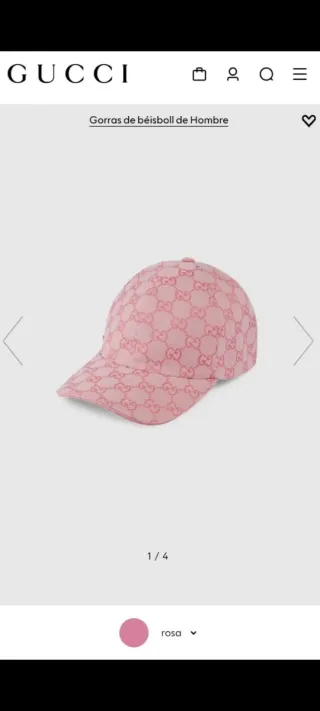 Gorra Gucci rosa GG