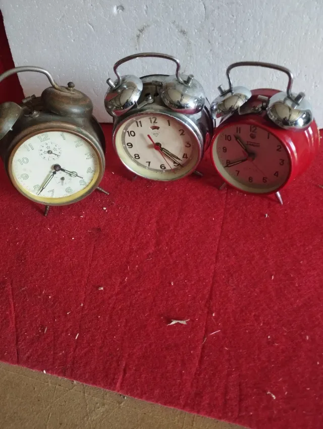 3x Orologi sveglia vintage
