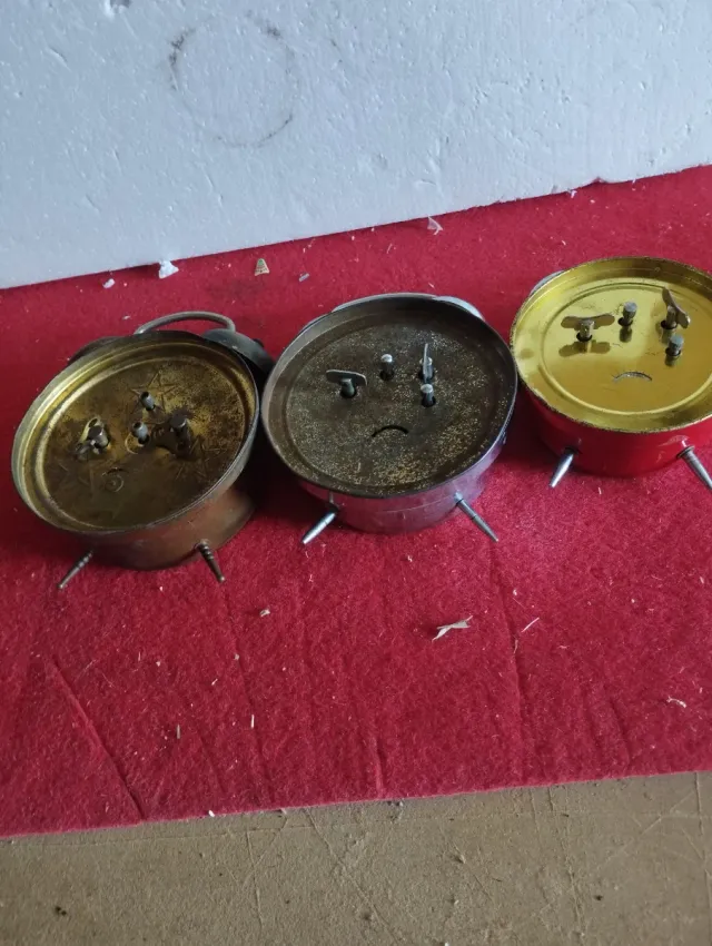 3x Orologi sveglia vintage